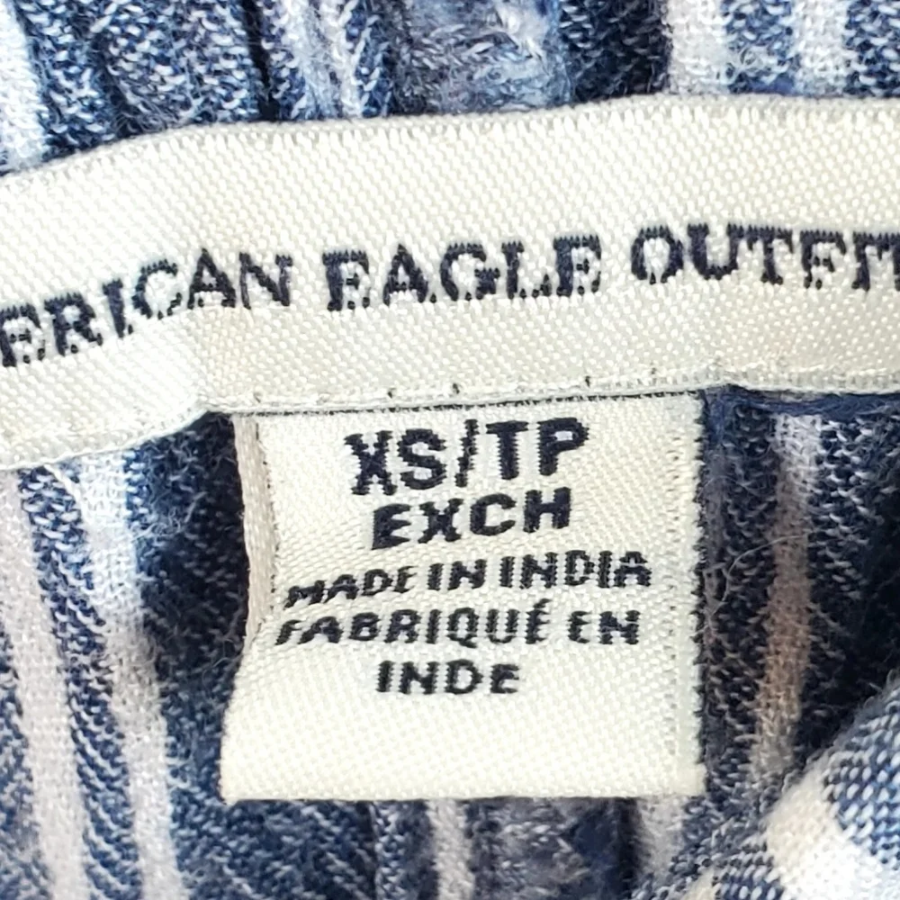 American Eagle Outfitters Blue and White Striped Bbutton Up Mini Dress XS/TP - Picture 2 of 5